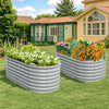 Costway 2 Pcs Raised Garden Bed Kit Planter Raised Garden Boxes Outdoor 65" X 32" X 24" Gray