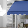 Outsunny 6.6'x5' Manual Retractable Patio Awning Window Door Sun Shade Deck Canopy Shelter Water Res|Outsunny 6.6'x5' Abri Solaire Retractable Manuel, Bleu Fonce