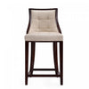 Fifth Avenue Traditional Wood Upholstered Counter Stool in Cream - Set of 2 | Tabouret de comptoir traditionnel en bois avec assise rembourree creme Fifth Avenue - Lot de 2