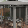 Outsunny 10' x 12' patio gazebo With netting For lawn, yard, deck, Grey|Outsunny 10' X 12' Gazebo De Patio Avec Filet Pour Pelouse, Cour, Gris
