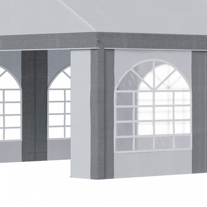 Outsunny 26 X 13ft Party Tent With Sides, 8 Windows And 2 Doors