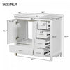 Andrew 36" Solid Wood Bathroom Vanity With Ceramic Sink And Storage Cabinet - White | Andrew Meuble-lavabo En Bois Massif 36" Avec Vasque En Ceramique Et Armoire De Rangement - Blanc