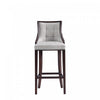Fifth Avenue Traditional Wood Upholstered Barstool in Light Gray - Set of 3 | Tabouret de bar traditionnel en bois avec assise rembourree Fifth Avenue, gris clair - Lot de 3
