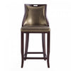 Emperor Traditional Wood Upholstered Barstool in Bronze - Set of 2 | Tabouret de bar en bois traditionnel Emperor avec assise rembourree, bronze - Lot de 2