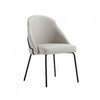 Gracie Modern Vegan Leather Metal Dining Chair in Stone Gray and Black - Set of 4 | Chaise de salle a manger moderne Gracie en cuir vegetalien et metal, gris pierre et noir - Lot de 4