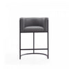 Cosmopolitan Mid-Century Modern Metal Upholstered Counter Stool in Gray - Set of 2 Bar Stool | Tabouret de comptoir moderne du milieu du siecle en metal et tissu gris Cosmopolitan - Lot de 2