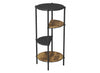 End Table With 4 Tier Etagere Shelf - Brown Reclaimed Wood | Table de bout avec étagère à 4 étages - bois recyclé brun