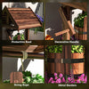 Outsunny Wishing Well Outdoor Wooden Planter with Hanging Bucket, Tan