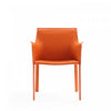Paris Modern Vegan Leather Side Chair in Coral - Set of 2 | Chaise laterale moderne en cuir vegetalien Paris en corail - Lot de 2