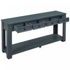 Gracie Solid Wood Console Table With Drawers And Shelf - Navy | Table Console Gracie En Bois Massif Avec Tiroirs Et Etagere - Bleu Marine