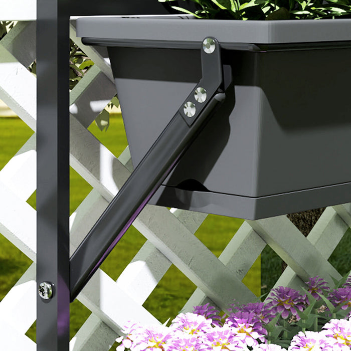 Outsunny 3-Tier Planters for Outdoor Plants, Planter Boxes, Dark Grey
