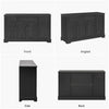 Ryan 55" Adjustable Storage Buffet Cabinet With Door Shelves And Coffee Bar Station - Black | Buffet De Rangement Ajustable Ryan 55" Avec Etageres A Portes Et Station Café - Noir