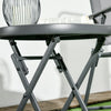 Outsunny 18" Outdoor Folding Table With Tempered Glass Top, White