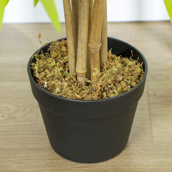 Outsunny Artificial Bamboo Tree, 5ft Fake Decorative Plant in Nursery Pot
