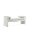 Concord Modern Glam Chenille Accent Bench in Ivory | Banc d’appoint moderne et glamour Concord en chenille ivoire