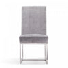 Element Modern Velvet Metal Dining Chair in Gray - Set of 2 | Chaise de salle a manger moderne en velours et metal Element gris - Lot de 2