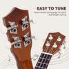HOMCOM Portable 21 Inch Birch Wood Ukulele, 4 Nylon Strings Smooth Lightweight Beginner, Experienced Player, Brown