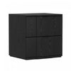 Clive Mid-Century Modern 22" Nightstand in Black (2-Drawer) | Table de nuit Clive style milieu du siecle 56 cm en noir (2 tiroirs)