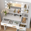 HOMCOM Vanity Table, Makeup Table with Mirror and Storage, White