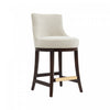 Lucia Modern Chenille Wood Counter Stool in Natural - Set of 3 | Tabouret de comptoir moderne en chenille Lucia avec structure en bois, naturel - Lot de 3