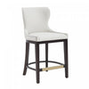 Blair Modern Wood Upholstered Counter Stool in White - Set of 3 Bar Stool | Tabouret de comptoir Blair moderne en bois et tissu blanc - Lot de 3