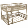 Ethan Full XL over Queen Bunk Bed with Ladder and Guardrails,Walnut Queen Bed | Lit superpose Ethan Full XL sur Queen avec echelle et barrieres de securite, noyer
