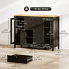 HOMCOM Sideboard Buffet Cabinet with 2 Drawers 3 Storage Cabinets, Brown