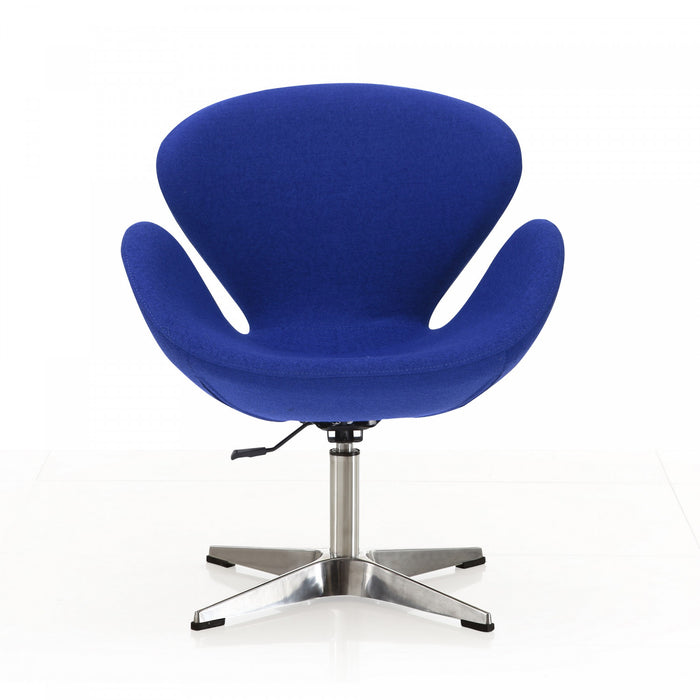 Raspberry Modern Upholstered Swivel Lounge Chair in Blue - Set of 2 Accent Chair