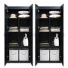 Hopkins Modern 30" Storage Cabinet in Black (7-Shelf) - Set of 2 Armoire | Armoire de rangement moderne Hopkins 30" en noir (7 etageres) - Lot de 2