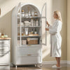 HOMCOM Arched Kitchen Pantry Cabinet, 71" Tall Kitchen Storage Cabinet