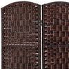 Homcom Double Hinged Woven Wicker Room Divider And Privacy Screens|Homcom Separateur De Piece Et Ecrans D'intimite En Osier Tisse