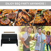 Outsunny Portable Outdoor Charcoal BBQ Grill, Tabletop Folding Barbecue Grill BBQ Heat Smoker with Handle, Black