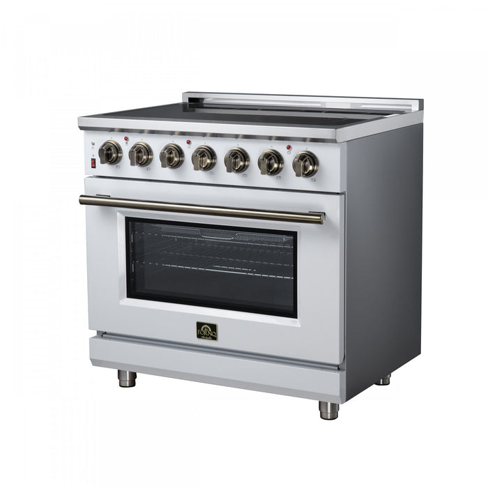 Forno Massimo 36 Inch Freestanding Electric Range, 5 radiant burners, 5.36 cu.ft., White - FFSEL6020-36WHT