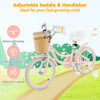 Costway 18" Kid's Bike With Training Wheels Adjustable Handlebar Seat Handbrake Pink