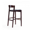 Klismos Mid-Century Modern Wood Upholstered Barstool in Black - Set of 2 | Tabouret de bar en bois rembourre style Klismos mi-siecle moderne noir - Lot de 2