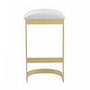 Aura Modern Metal Upholstered Barstool in White - Set of 2 Bar Stool | Tabouret de bar moderne en metal et tissu Aura, blanc - Lot de 2