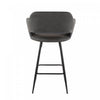 LumiSource Margarite Grey Faux Leather Contemporary Counter-Height Stool - Set of 2|Tabouret contemporain Margarite de hauteur comptoir en similicuir gris - ensemble de 2