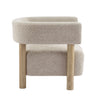 Evelyn Accent Arm Chair with Comfortable Seating and Boucle Upholstery,Natural Wood Accent Chair | Evelyn Fauteuil d’appoint avec assise confortable et revetement en boucle, bois naturel