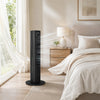 HOMCOM 28dB Tower Fan for Bedroom, 26 ft/s Velocity Standing Fan, Black