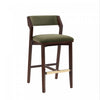 Patricia Modern Wood Upholstered Barstool in Turtle Green - Set of 3 | Tabouret de bar moderne en bois Patricia avec revetement en tissu vert tortue - Lot de 3