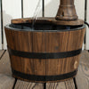 Outsunny Barrel Outdoor Water Garden Fountain With Electric Pump, Carbonized