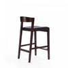 Klismos Mid-Century Modern Wood Upholstered Counter Stool in Black - Set of 2 | Tabouret de comptoir en bois rembourre style Klismos mi-siecle moderne noir - Lot de 2