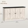 HOMCOM Sideboard Cabinet with Adjustable Shelves, Doors, White Wood Grain