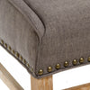 Lance Nailhead Trim Upholstered Fabric Dining Chair - Brown, Grey | Chaise De Salle A Manger Lance En Tissu Tapisse Avec Clous Decoratifs - Brun, Gris