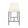 Loft Contemporary Vegan Leather Metal Counter Stool in Ivory - Set of 2 | Tabouret de comptoir contemporain Loft en cuir vegetalien et metal, ivoire - Lot de 2