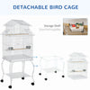 Pawhut 53.9'' Large Rolling Steel Bird Cage Bird House With Detachable Rolling Stand, Storage Shelf,|Pawhut Grande Cage A Oiseaux En Metal De 54'' Avec Support Roulant Detachable, Etagere De Rangement,