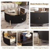 Nelson 31.5" Modern Round Coffee Table With 2 Storage Drawers - Black | Table Basse Ronde Moderne Nelson De 31,5" Avec 2 Tiroirs De Rangement - Noire
