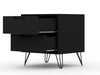 Rockefeller Mid-Century Modern 20" Nightstand in Black (2-Drawer) - Set of 2 | Table de nuit Rockefeller Mid-Century Modern 20" en noir (2 tiroirs) - Lot de 2