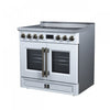 Forno Torino French Door 36 Inch White Induction Range, 5.36 cu.ft. - FFSIN0950-36WHT Electric Range | Cuisiniere a induction Torino de 36 po avec portes francaises, blanche, 5,36 pi³ - FFSIN0950-36WHT