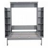 Glenn Engineered Wood Murphy Bed With Shelves And Led Lighting, Queen Size - Grey | Lit Mural Escamotable Glenn En Bois Composite Avec Etageres Et Eclairage Led, Taille Queen - Gris